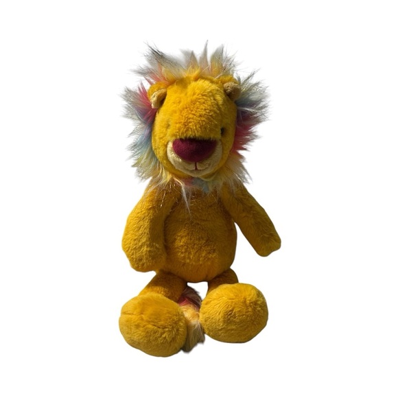 .A.O. Schwarz Yellow Lion Plush Rainbow Mane | Collector - Picture 1 of 4